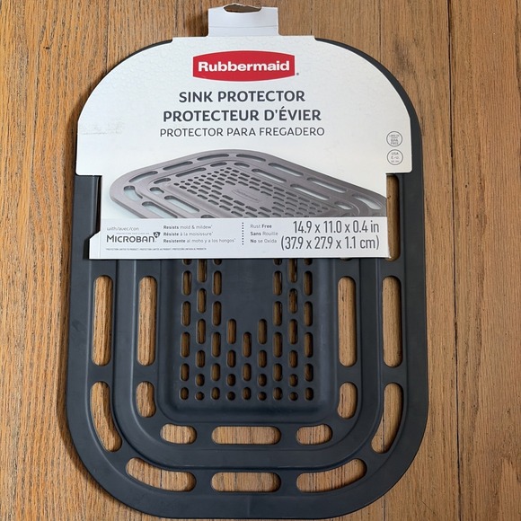 Rubbermaid Other - Rubbermaid Microban Sink Mat Large 14.9x 11.0x .40 Glass Protector NEW Dark Gray